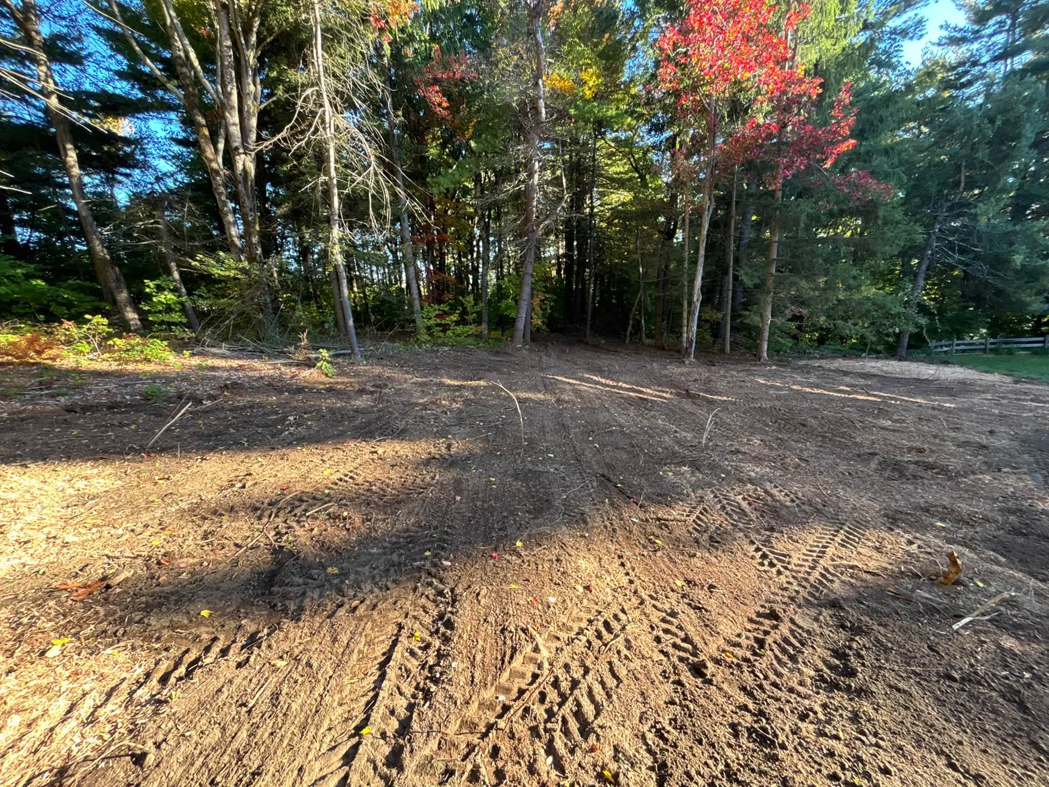 Smoothed and regraded ground after land clearing — Princeton, MA